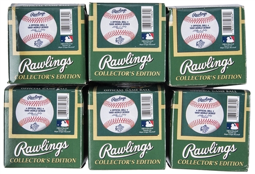 Lot of (51) Unsigned Baseballs Including (12) 1994 Official World Series Baseballs and (6) 1999 Official World Series Baseballs